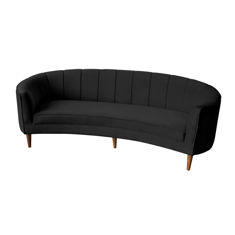 Dundee 85'' Velvet Sofa, Black