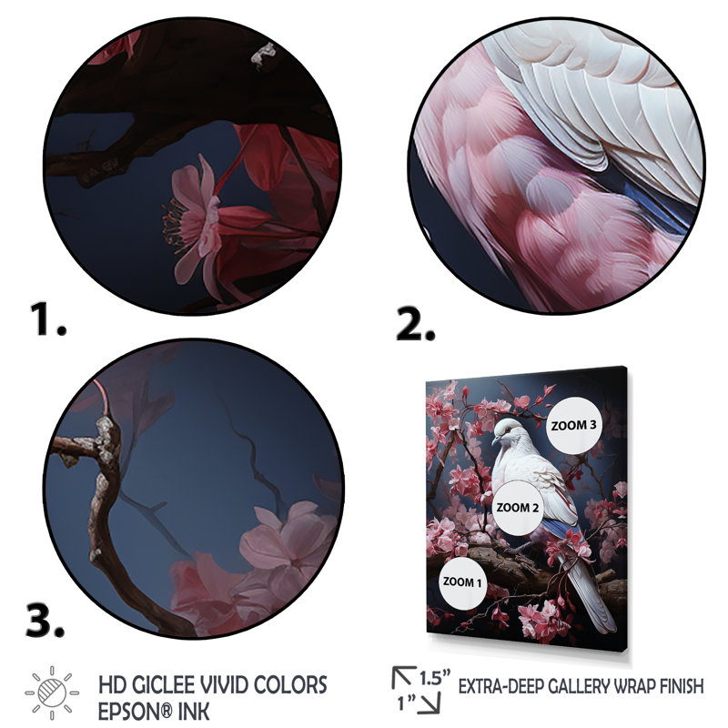 Dove Reverie II - Dove, art mural, Cadre flottant noir, H 32 po x l 16 po x P 1 po