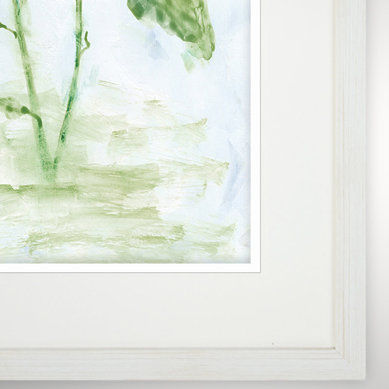 « blue summer silhouette ? » ensemble de 2 reproductions de peintures à l’acrylique encadrées, Blanc