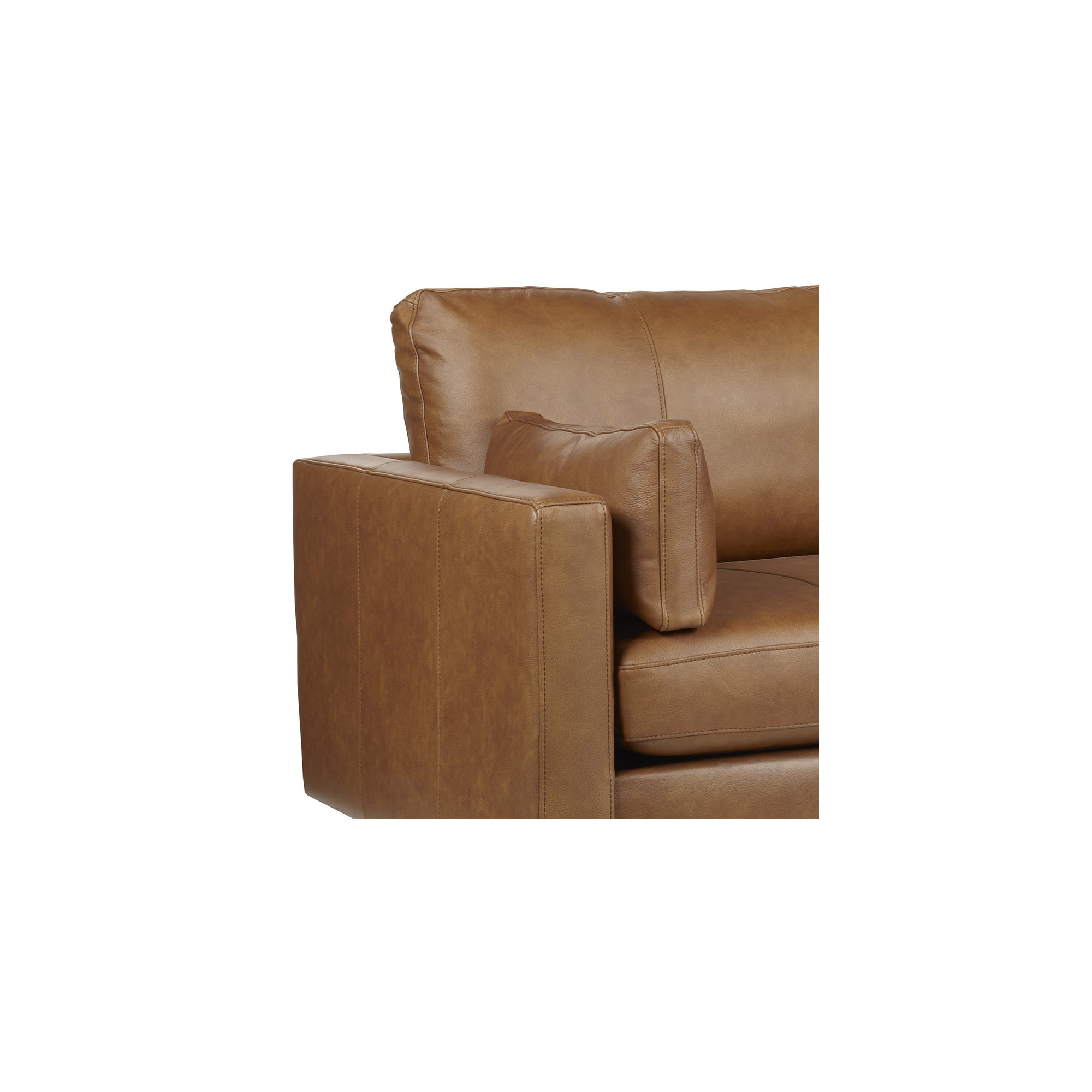 Viveros 81" Leather Sofa, Espresso, Brown Genuine Leather