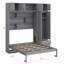 Lit escamotable avec armoire supérieure, tablettes et garde-robe Murphy-1456785459