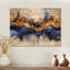 «Golden Aqua liquid Ink Forest II», art mural abstrait en bois sur bois de pin naturel-396182322
