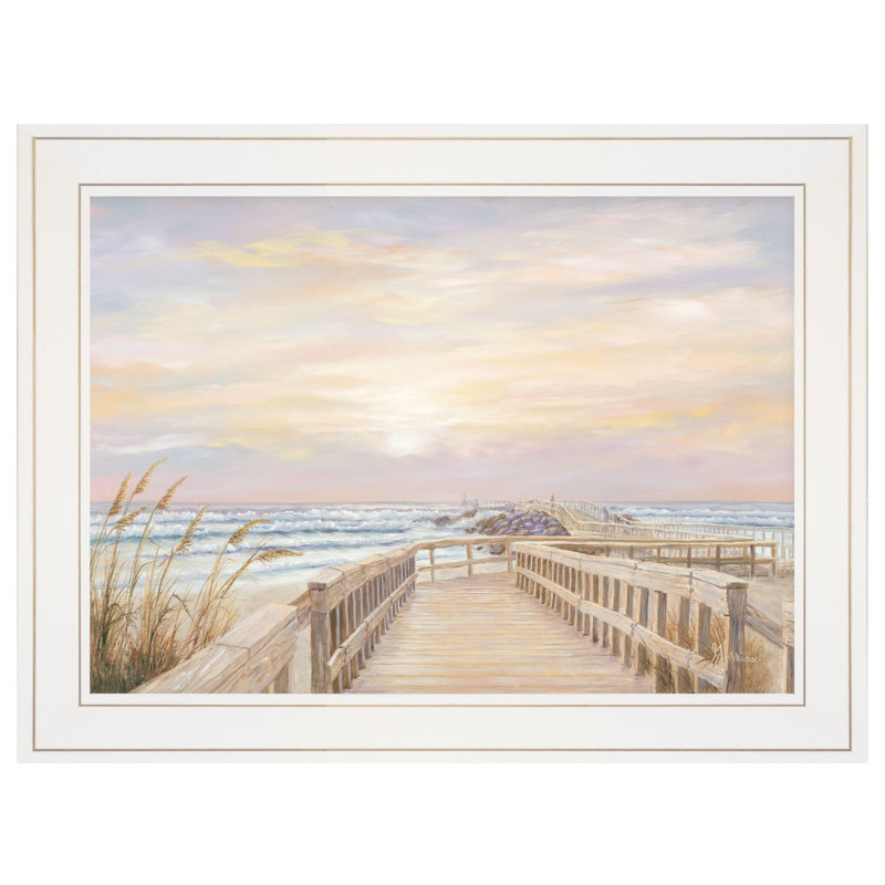 «Ponce Inlet Jetty Sunrise», art mural encadré pour le salon, impression murale par Georgia Janisse