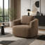 Fauteuil demi-tonneau pivotant à 360 ° 38,2 po avec coussin décoratif inclus-694470127