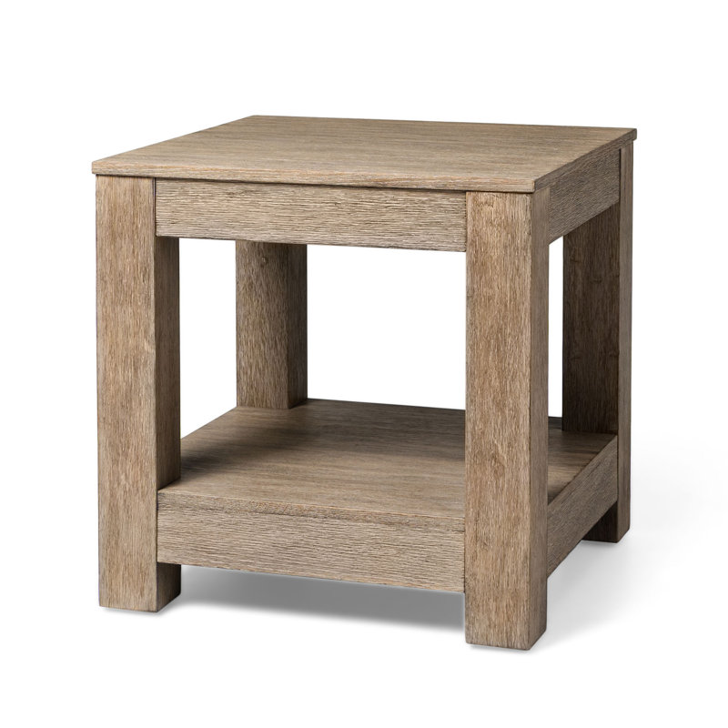 Maven Lane Paulo Wooden Side Table, Weathered Gray
