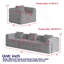 Convertible Sofa, 4-Seater Sofa With Side Storage Pockets For Living Rooms, Bedrooms