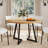47.2 Inch Round Dining Table for 4-6, Farmhouse Style with Retro Tabletop and Curved Legs, Kitchen Table with Metal Frame, for Dining Room and Family Meals-29940518