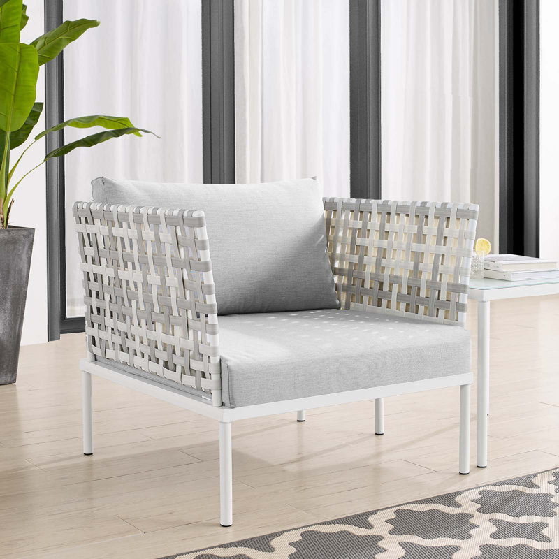 Fauteuil de terrasse en aluminium Harmony Sunbrella, gris, Taupe