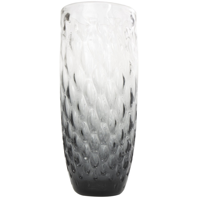 Glass Handmade Ombre Decorative Vase, Black, 23.9" H x 10.1" W x 10.2" D