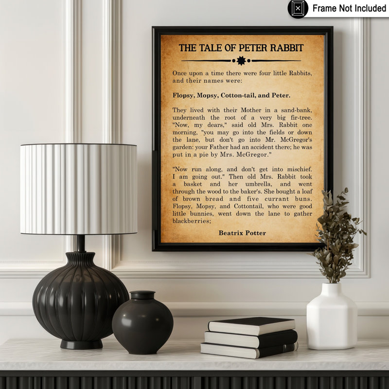 Beatrix Potter l'histoire de Peter Rabbit, Sans cadre, 24"H x 32"W, Affiche