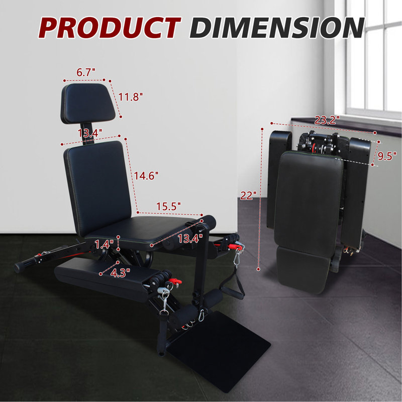 Fauteuil de remise en forme multifonctionnel, banc de musculation réglable pour l'entraînement complet du corps, banc de musculation avec pliage rapide pour la gymnastique à domicile