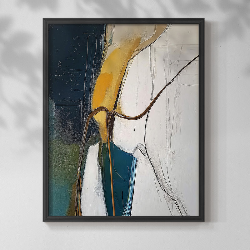 ABSTRACT Series DCXL - Impression encadrée de qualité supérieure - Prêt à être accroché - Aucun clou requis, Noir