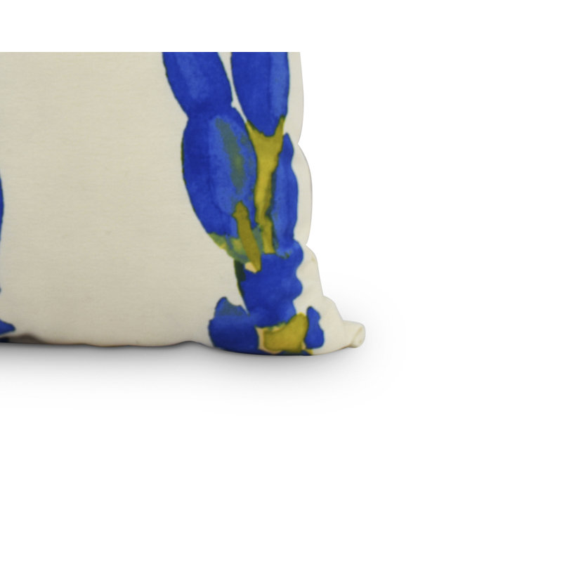 Sunset Tulip Floral Reversible Throw Pillow, Blue, 18" x 18", Outdoor