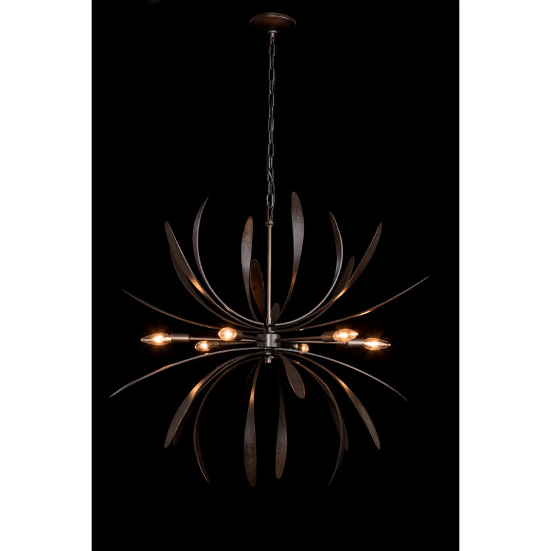 Dahlia Sputnik Sphere Chandelier, 40.8" H x 48.9" W x 48.9" D, Dark Smoke