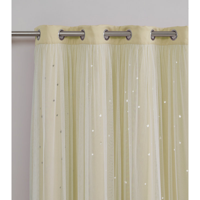 Room Darkening Curtain Pair, 50" W x 84" L, Tan