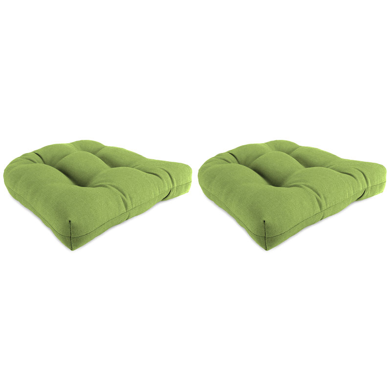 Outdoor Wicker Seat Cushion, McHusk Leaf Green