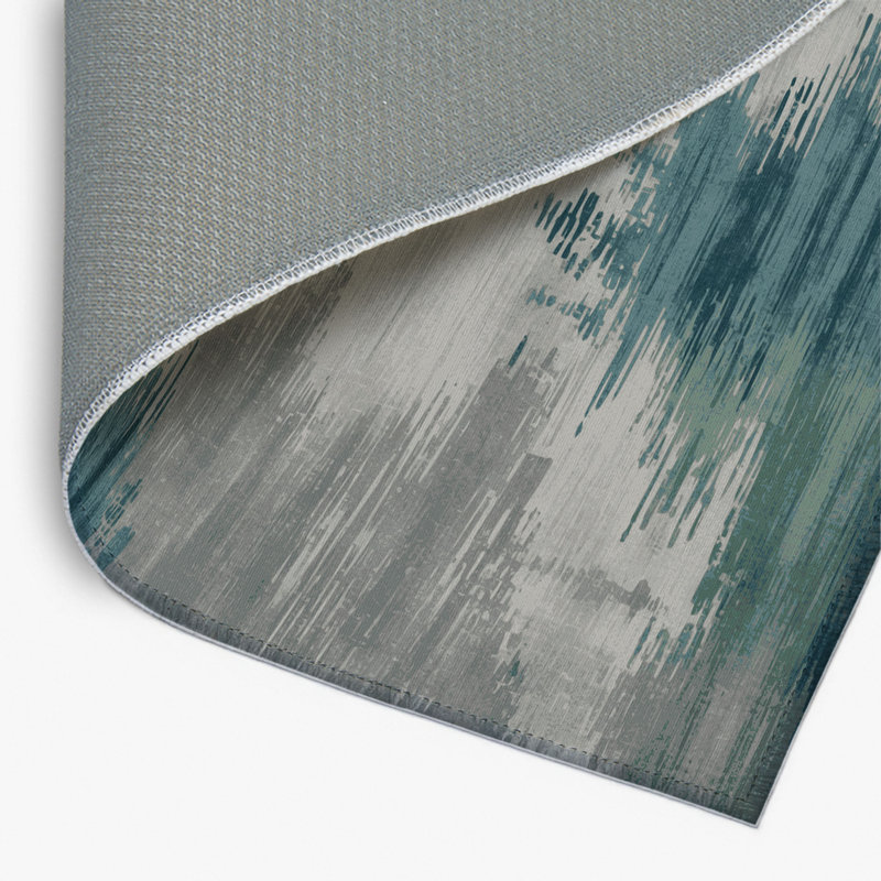 Tapis intérieur et extérieur gris Watercolor, Rectangle 4pi x 6 pi