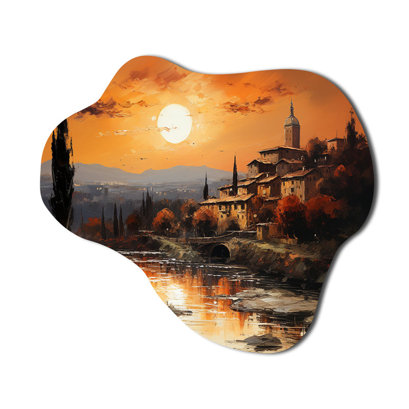 Italie, Italie, Toscane, couchers de soleil I - Italie, sculpture murale en métal en forme de nuage
