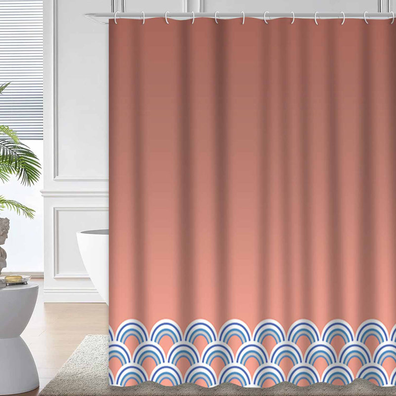 Rideau de douche Rose Ocean Wave, L 72 po x l 78 po
