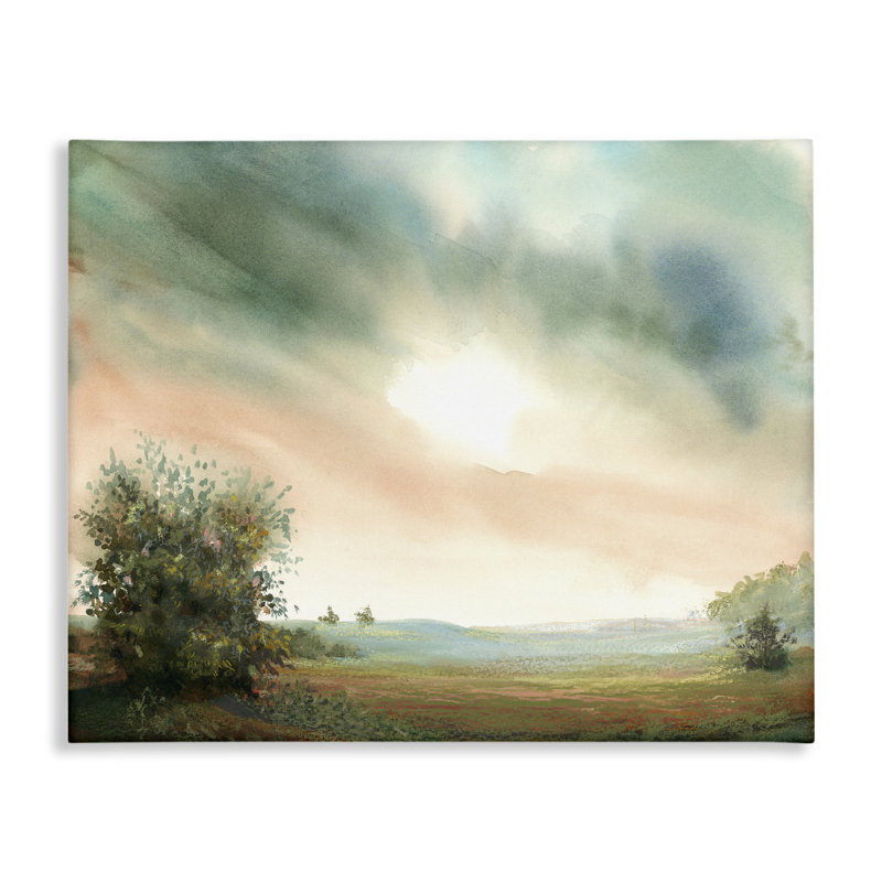 Lever de soleil sur une toile de fond pastorale, design par Ashley Davis, H 24 po x l 30 po