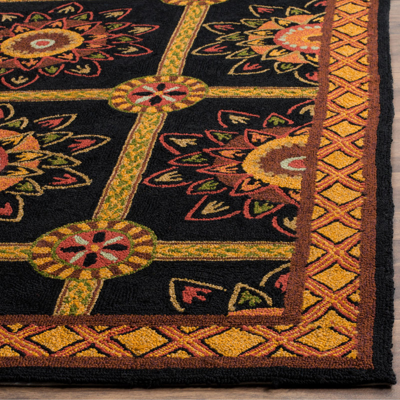 Michiko Hand Hooked Performance Geometric Rug, Rectangle 3' x 5'