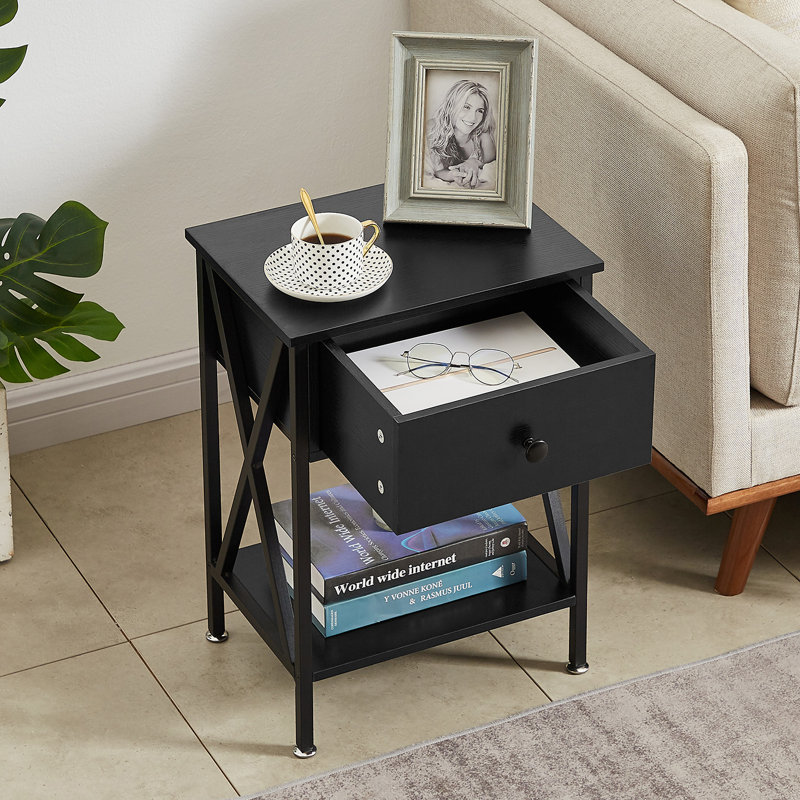 Alsa Steel Piece Bedroom Set, Black, Queen
