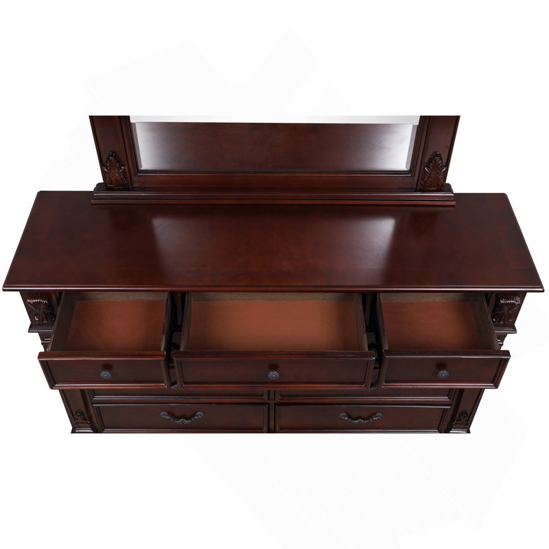 Commode 9 tiroirs Lyndon G09400-D, cerise