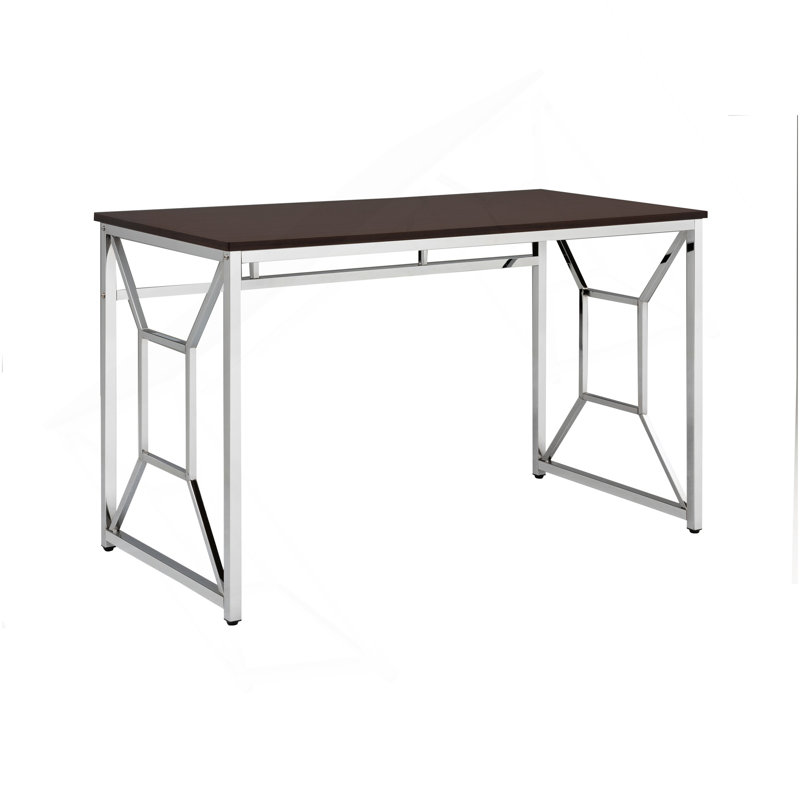 Martha Office Workspace Desk MDF/Chrome In Brown