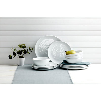 Max Organic 12-Piece Porcelain Dinnerware Set, Service for 4
