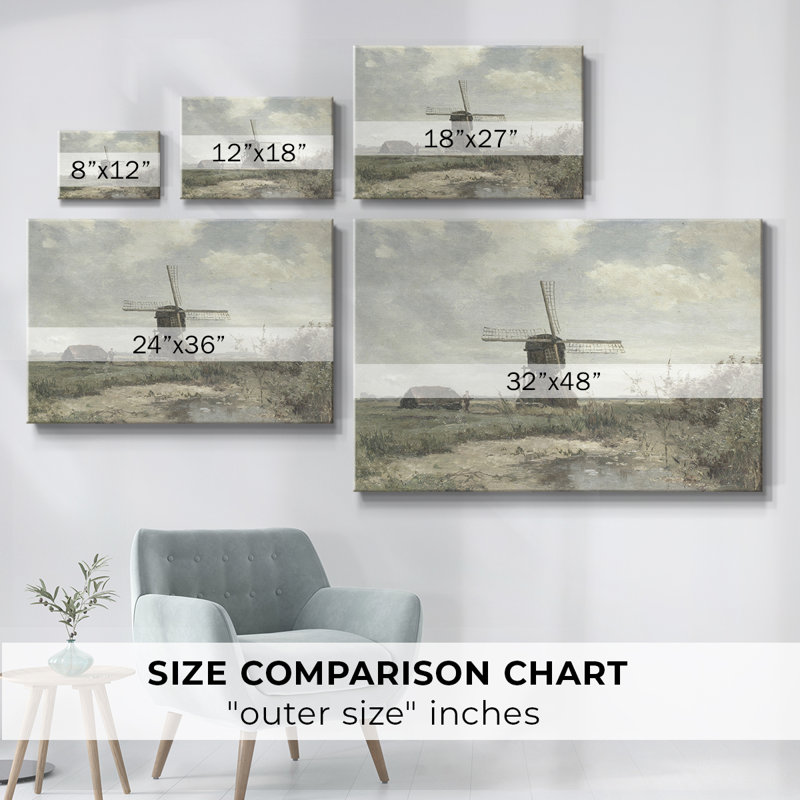 Paysage rétro - IDC, H 19 po x l 28 po x P 1,5 po, Toile tendue