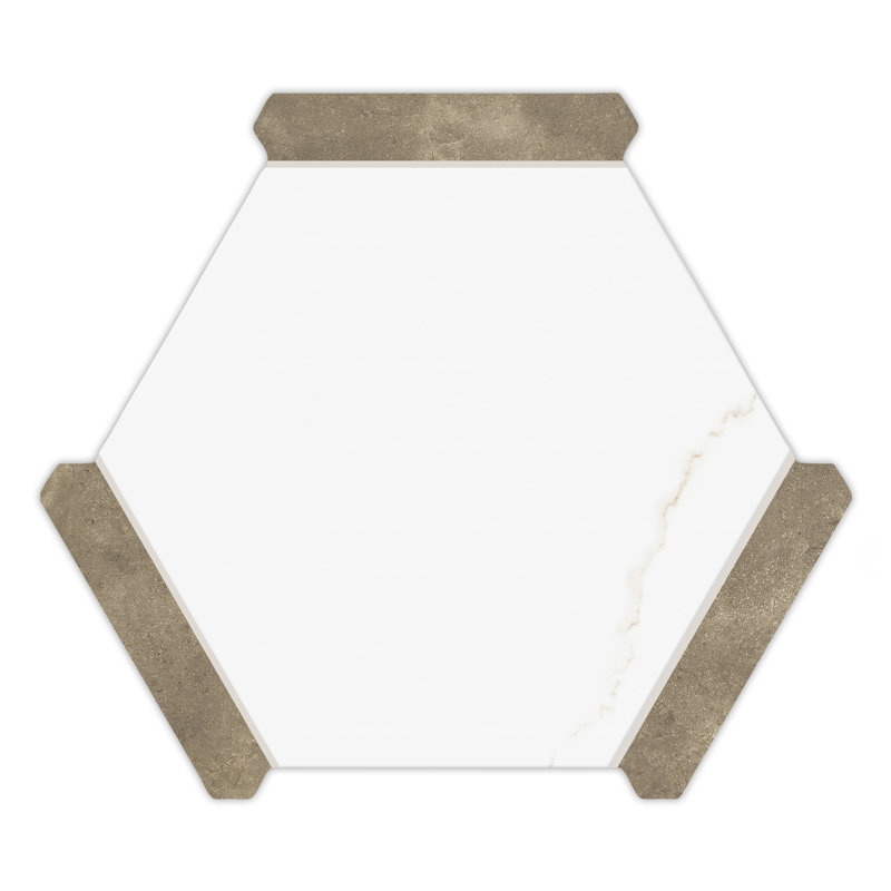 Marcotto Panal 9" x 10" Porcelain Marble Look Wall & Floor Tile