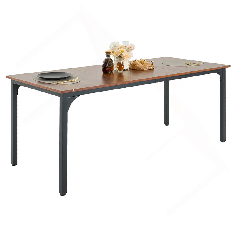 71in Rectangle Dining Table Wood Kitchen Table for 6-8 Person Brown (Only Table)