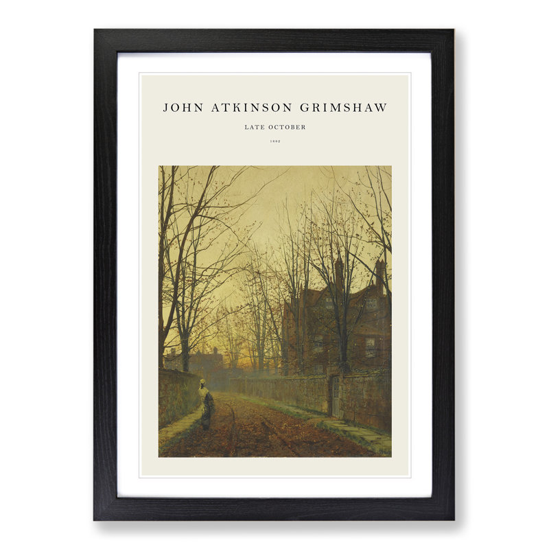 Late October by John Atkinson Grimshaw - Picture Frame Art Prints, Black Framed, 65cm H x 48cm W x 2cm D