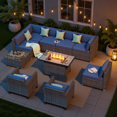 Reniyah 8 - Person Patio Conversation Set with Cushions