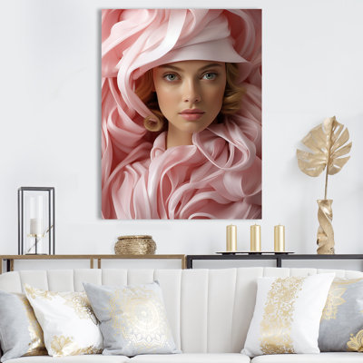 Femme chic avec un chapeau sur toile