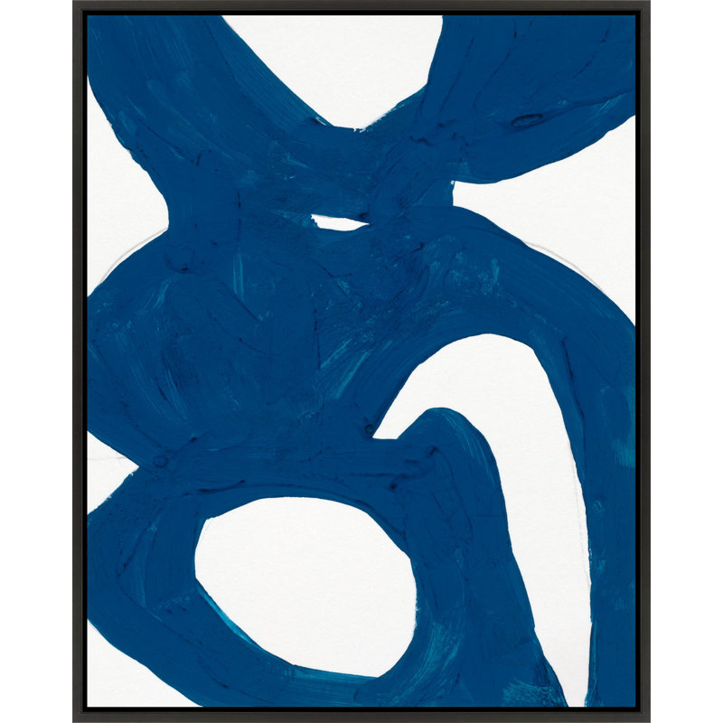 Blue Harmony 1 Print by Andrea Stokes, 38" H x 30" W x 1.375" D, Black Framed