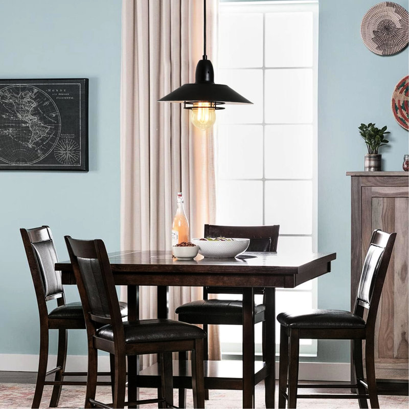 Luminaire suspendu en métal noir mat - réglable pour la chambre à coucher, le salon et la salle à manger