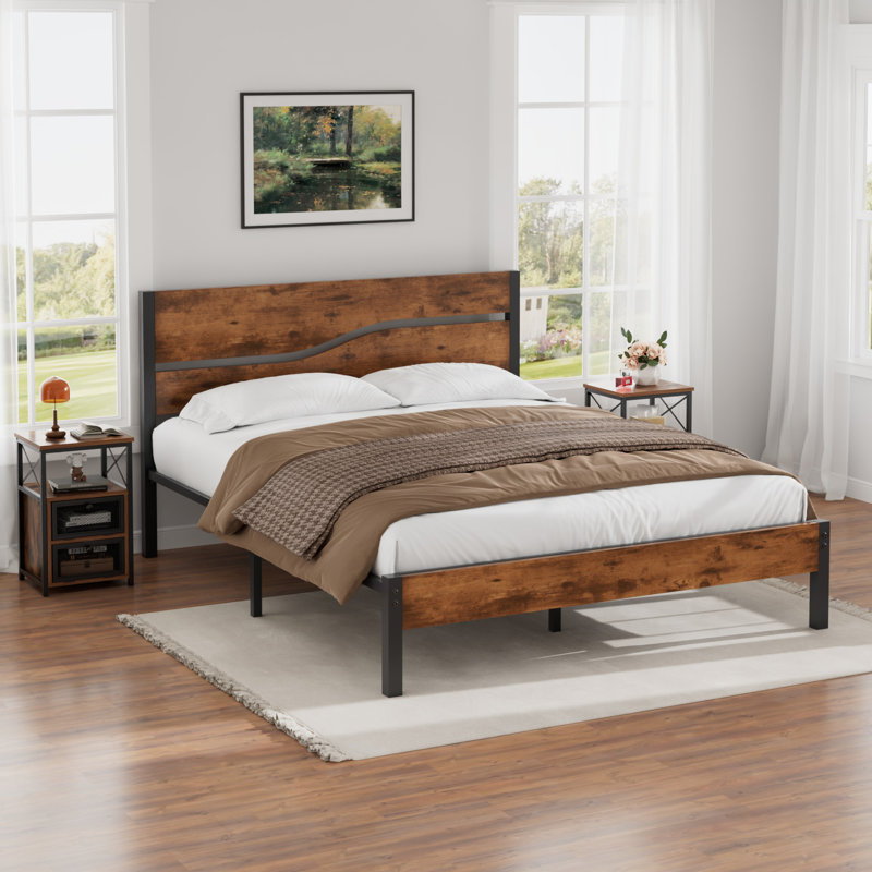 Jesstin Steel Piece Bedroom Set, Brown, Full/Double
