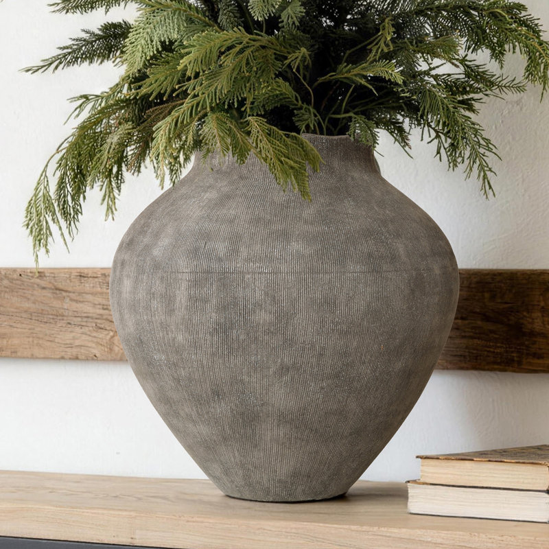 Vase en terre cuite 13,4 po, H 13,39 po x l 12,3 po x P 12,3 po