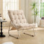 Fauteuil inclinable de patio avec assise en toile et coussin moelleux, idéal pour une salle de lecture, structure beige robuste, coussin doux, couleurs variées, capacité de charge : 136 kg