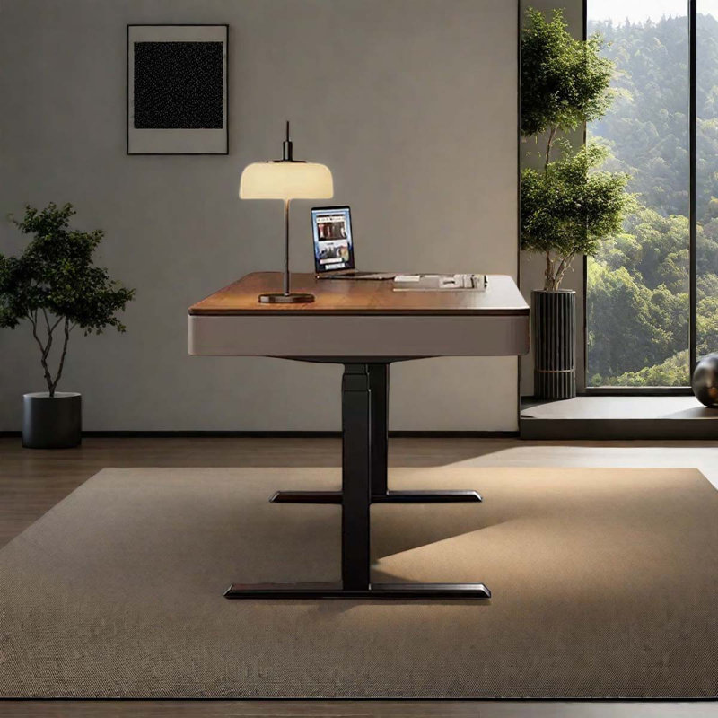 Height-adjustable computer desk, 29.53" H x 55.12" W x 27.56" D