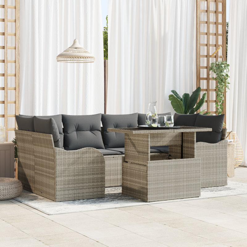 234cm Wide Patio Sofa with Cushions