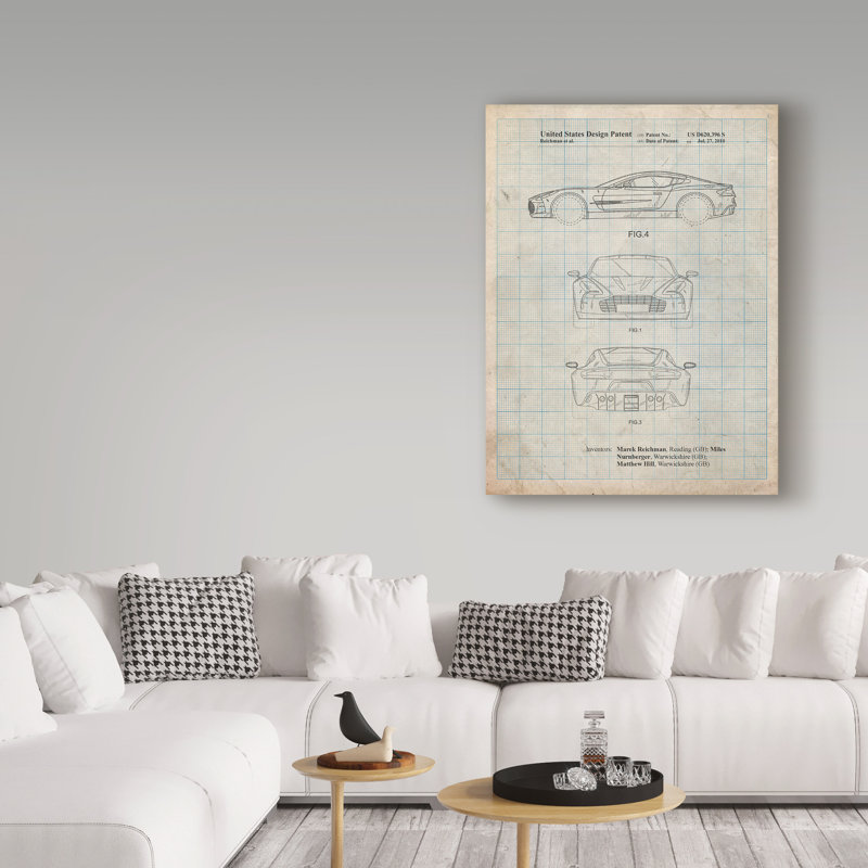 «Manston Aston Martin one 77», reproduction de dessin sur toile tendue Manilo, H 32 po x l 24 po