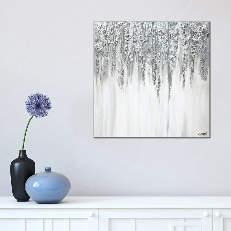 Silver Drops Of Jupiter by Osnat Tzadok - Wrapped Canvas Print, 45.72 cm H x 45.72 cm W x 1.91 cm D