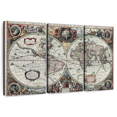 Aliaz Victorian Hemispheres Map