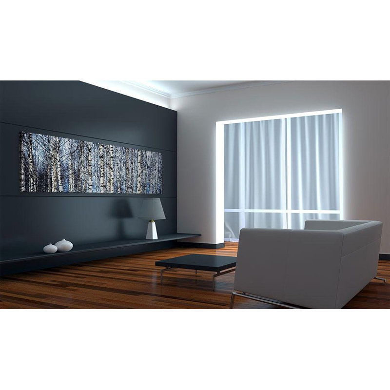 Oconto, bouleaux blancs sur toile, H 16 po x l 47 po x P 0,7 po
