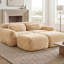 Kaki de 80 po sans siège à 2 sièges modulaire, sans assemblage, mousse 32d haute résilience, avec siège profond, canapé modulaire à base glissante en kaki, éponge à densité, conception, assemblage