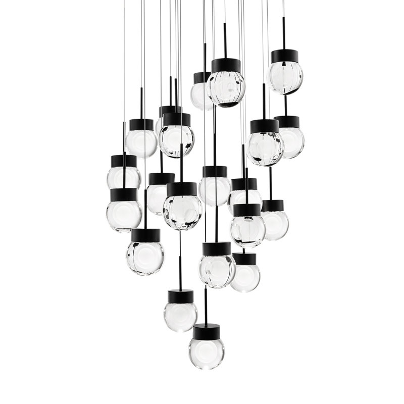 Double Bubble LED Multi-Light Pendant, Black, 1.5" H x 26" W x 26" D, 21