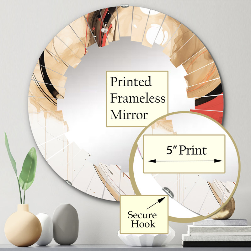 Avagrace - Miroir mural moderne rond, 24 po x 24 po
