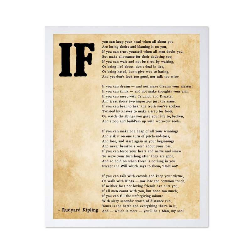 IF Poem No1, Poster, 18"H x 24"W, White Framed